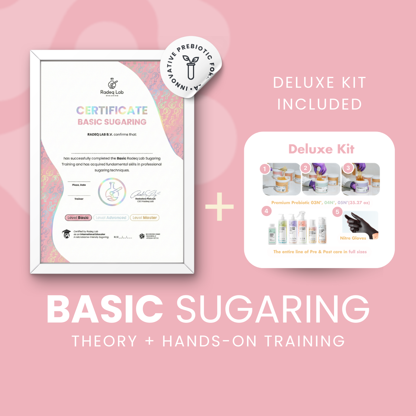 
                  
                    Basic Sugaring – Theory + Hands-On + Deluxe Kit
                  
                